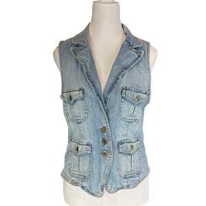 Michael Kors Denim Vest Size Large